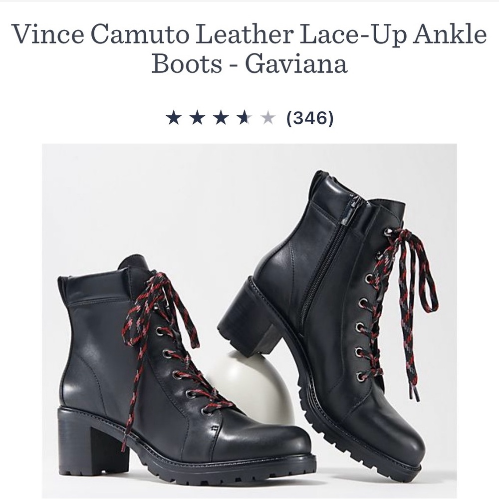 Vince Comuto Leather Lace-Up Ankle Boot-Gaviana